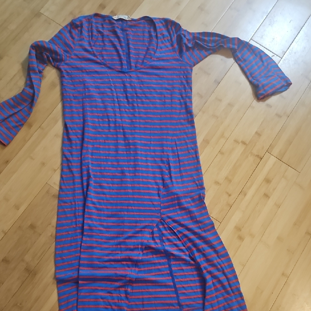 Free People Blue and Red Striped Dress